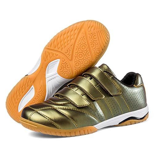 RJPzidK Fechtschuhe Wettkampf-Trainingsschuhe Atmungsaktive Fechter-Turnschuhe für Den Innenbereich Tischtennis-Badminton-Schuhe für Herren Und Damen(Gold,#30) von RJPzidK