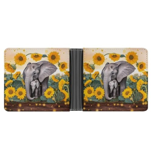 RKJVB Klassische Slimfold Geldbörse für Damen Elefant Sonnenblumen Bifold Kreditkartenetui Geldbörse für Herren Leder Geldbörse mit Ausweisfenster und mehreren Kartenfächern Mini Wallet Elefant RKJVB Klassische Slimfold Geldbörse für Damen Elefant Sonnenblumen Bifold Kreditkartenetui Geldbörse für Herren Leder Geldbörse mit Ausweisfenster und mehreren Kartenfächern Mini Wallet Elefant von RKJVB