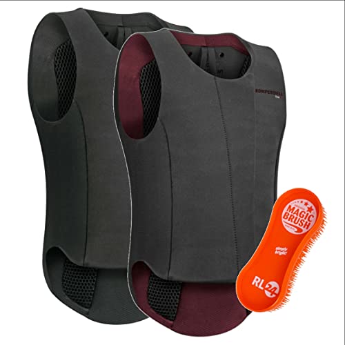 RL24 - Kinder Rückenprotektor Komperdell Ballistic Champion Junior inkl. MagicBrush | leicht & flexibel | Reitschutzweste in schwarz/Bordeaux & Pferdebürste Set | Größe 140 RL24 - Kinder Rückenprotektor Komperdell Ballistic Champion Junior inkl. MagicBrush | leicht & flexibel | Reitschutzweste in schwarz/Bordeaux & Pferdebürste Set | Größe 140 von RL24