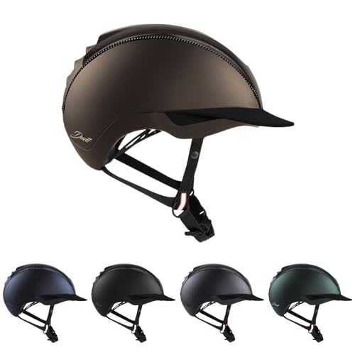 RL24 - Reithelm Duell von Casco inkl. Schutzbeutel | Reitkappe Damen, Herren & Kinder | verbesserte Belüftung & ergonomisch Perfekter Sitz | Reiterhelm in Dunkelbraun in Größe S (50-54cm) von RL24