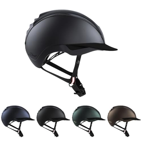 RL24 - Reithelm Duell von Casco inkl. Schutzbeutel | Reitkappe Damen, Herren & Kinder | verbesserte Belüftung & ergonomisch Perfekter Sitz | Reiterhelm in Dunkelgrau in Größe M (55-57cm) von RL24