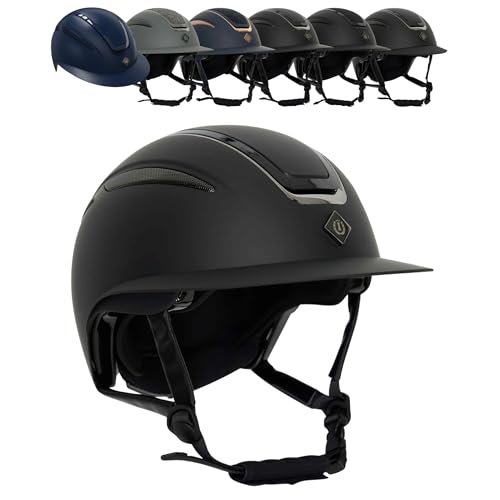 RL24 - Reithelm IRHOlania Deluxe von Imperial Riding | Reitkappe Kinder, Damen & Herren | mit großem Visor & optimalem Belüftungssystem | Helm zum Reiten | Reiterhelm in Schwarz | Größe M von RL24