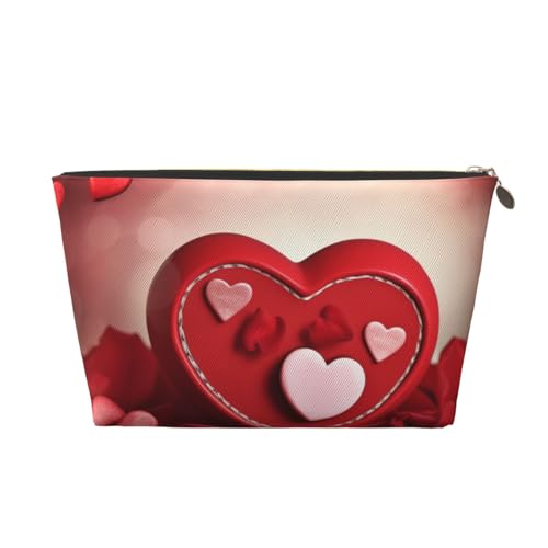 RLDOBOFE Kulturbeutel für Damen und Herren, Reise-Make-up-Tasche, Happy Valentine's Day, Make-Up-Organizer, Kosmetiktasche, gold, Einheitsgröße von RLDOBOFE