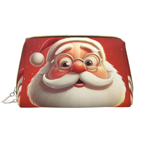 RLDOBOFE Kulturbeutel für Damen und Herren, Reise-Make-up-Tasche, viele Blasen und eine Katze, Make-up-Organizer, Kosmetiktasche, Weihnachtsmann mit Brille, Einheitsgröße von RLDOBOFE