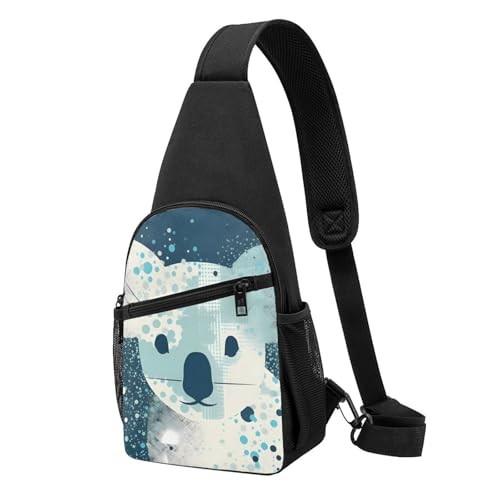 Schultertasche für Damen und Herren, trendiger Sling-Bakpack, lässige Brusttasche, viele Blasen und eine Katzen-Bauchtasche für Reisen, Wandern, Silhouetten von Kleintieren, Einheitsgröße von RLDOBOFE