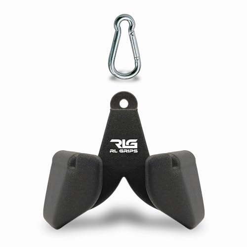 RL Grips® Ergonomische Seilzuggriffe für Rückentraining - Set von Gymnastikgriffen, ideal für Latzug und Rudern für den Latissimus. (Close Pronate (23 cm)) von RLG RL GRIPS