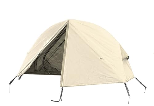 Eisfischerzelt Outdoor-Camping-Camp-Bettzelt, tragbares Wanderzelt, faltbares Einzelbettzelt, Anti-Mücken-, feuchtigkeitsbeständiges Doppelschichtzelt Campingzelt(White) von RLVYTA