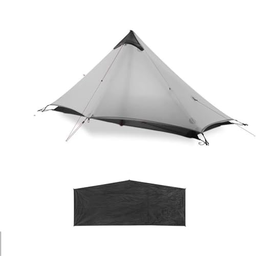 Eisfischerzelt Outdoor-Campingzelt für 1 Person, 3–4 Jahreszeiten, professionelles 15D-Silnylon-Stangenloses, ultraleichtes Wander-Campingzelt Campingzelt(Gray 3 S with Mat) von RLVYTA