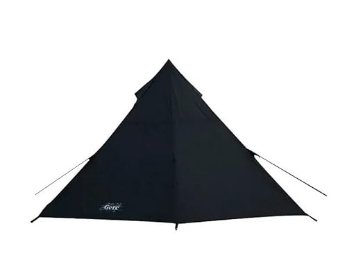 Eisfischerzelt Sechseckiges Pyramidenzelt, Outdoor-Camping, tragbar, faltbar, groß, verdickt, regenfest Campingzelt(Black) von RLVYTA