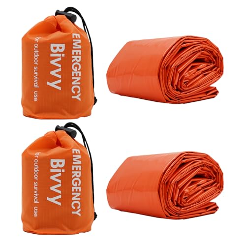 2-Teilig Notfall Schlafsack,Rettungsdecken,Überleben Schlafsack, Notfalldecken,Survival Ausrüstung,Kälteschutz Survival Biwaksack für Camping und Outdoor-Wandern 2-Teilig Notfall Schlafsack,Rettungsdecken,Überleben Schlafsack, Notfalldecken,Survival Ausrüstung,Kälteschutz Survival Biwaksack für Camping und Outdoor-Wandern von RLXMARTD