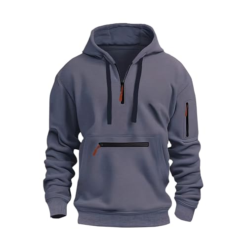 Angebote Des Tages Heute Sweatshirt Herren Ohne Kapuze Pullover Herren Ohne Kapuze Weihnachtspullover Herren Einfarbiges Vintage Hoodie Locker Streetwear Mit Reißverschluss Zip Up Hoodie Dunkelgrau M von RMBLYfeiye