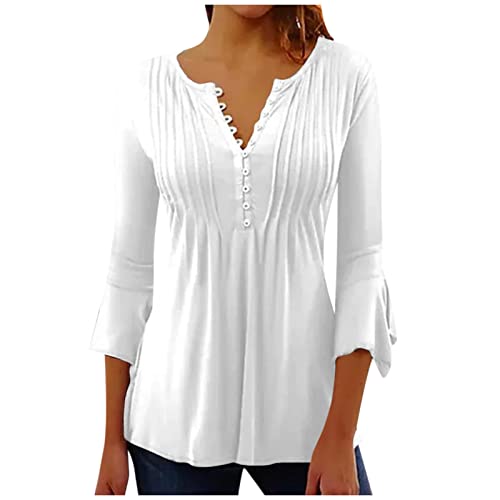 Blusenshirt Damen 3/4 Arm V-Ausschnitt Trompetenärmel Dreiviertelarm Shirt a Linien Plissee Ausgefallene Bluse Blumen Bedruckt Sommer Bluse Casual Shirt Festliche Oberteile Tunika Bluse Longshirt Blusenshirt Damen 3/4 Arm V-Ausschnitt Trompetenärmel Dreiviertelarm Shirt a Linien Plissee Ausgefallene Bluse Blumen Bedruckt Sommer Bluse Casual Shirt Festliche Oberteile Tunika Bluse Longshirt von RMBLYfeiye