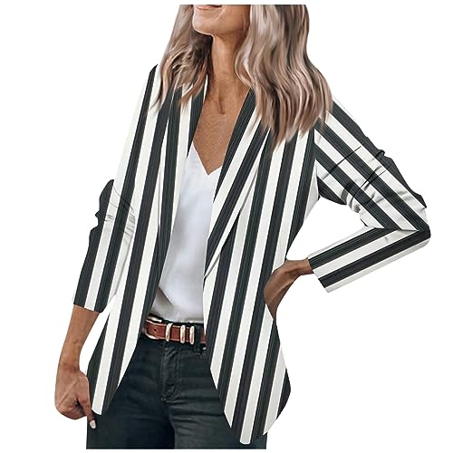 Boleros Damen Revers Offene Front Gestreifter Druck Business Jacke Elegant Bürojacke Longsleeve Arbeit Büro Jacken Blazer Jersey Blazer Regular Fit Festlich Jacke Cardigan Kurz Übergangsjacke Boleros Damen Revers Offene Front Gestreifter Druck Business Jacke Elegant Bürojacke Longsleeve Arbeit Büro Jacken Blazer Jersey Blazer Regular Fit Festlich Jacke Cardigan Kurz Übergangsjacke von RMBLYfeiye