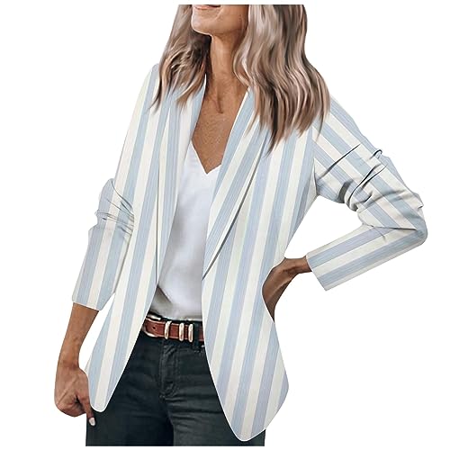 Boleros Damen Revers Offene Front Gestreifter Druck Business Jacke Elegant Bürojacke Longsleeve Arbeit Büro Jacken Blazer Jersey Blazer Regular Fit Festlich Jacke Cardigan Kurz Übergangsjacke Boleros Damen Revers Offene Front Gestreifter Druck Business Jacke Elegant Bürojacke Longsleeve Arbeit Büro Jacken Blazer Jersey Blazer Regular Fit Festlich Jacke Cardigan Kurz Übergangsjacke von RMBLYfeiye
