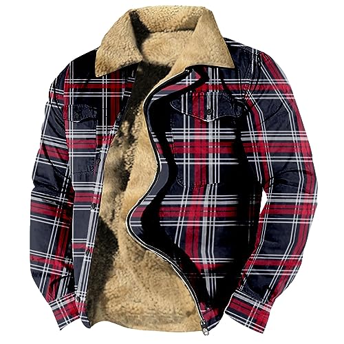 Gefütterte Jacke Herren Revers Vintage Druck Fleecejacke Mit Taschen Fleece Futter Thermo Winterjacke Mit Reißverschluss Decken Hybrid Jacke Casual Holzfäller Jacke Outdoor Jacke Für Männer Gefütterte Jacke Herren Revers Vintage Druck Fleecejacke Mit Taschen Fleece Futter Thermo Winterjacke Mit Reißverschluss Decken Hybrid Jacke Casual Holzfäller Jacke Outdoor Jacke Für Männer von RMBLYfeiye