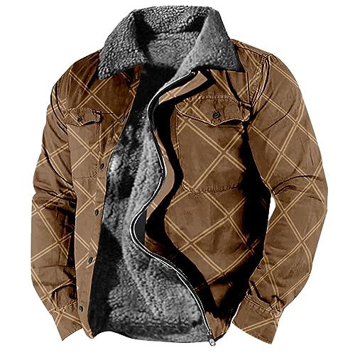Gefütterte Jacke Herren Revers Vintage Druck Fleecejacke Mit Taschen Fleece Futter Thermo Winterjacke Mit Reißverschluss Decken Hybrid Jacke Casual Holzfäller Jacke Outdoor Jacke Für Männer Gefütterte Jacke Herren Revers Vintage Druck Fleecejacke Mit Taschen Fleece Futter Thermo Winterjacke Mit Reißverschluss Decken Hybrid Jacke Casual Holzfäller Jacke Outdoor Jacke Für Männer von RMBLYfeiye