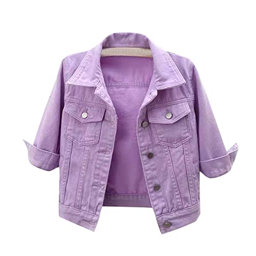 Jacke Damen Herbst Strickjacke Mit Reissverschluss Damen Kostüme & Blazer Für Damen Reverskragen Druckknopf 3/4 Ärmel Denim Cardigan Elegant Jeans Boleros Mit Brusttasche Trachtenjacke Damen (Lila 3Xl Jacke Damen Herbst Strickjacke Mit Reissverschluss Damen Kostüme & Blazer Für Damen Reverskragen Druckknopf 3/4 Ärmel Denim Cardigan Elegant Jeans Boleros Mit Brusttasche Trachtenjacke Damen (Lila 3Xl von RMBLYfeiye