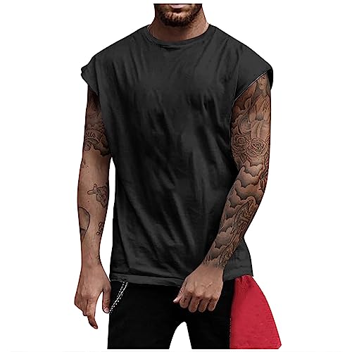 RMBLYfeiye Achselshirts Herren Rundhals Palm Druck Funktionsshirt Ärmellos Bodybuilding Tank Top Regular Fit Muskelshirts Fitness Trägershirt Basic Gym Top Oversized Sport Shirt Männer von RMBLYfeiye