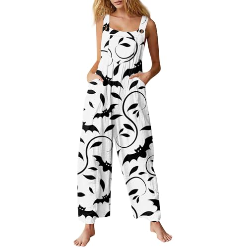 RMBLYfeiye Angebote des Tages Heute Sommerhose Damen Leicht Sexy Outfit Für Damen Jumpsuit Damen Kuschelig Maternity Clothing Latzhose Herren Schnittmuster Damen Bibs Halloween Kostüm Damen (Weiß, L von RMBLYfeiye