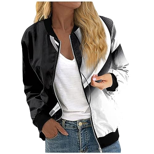 RMBLYfeiye Bomberjacke Damen Zebramuster Übergangsjacke Mit Reißverschluss Langarm Leichte Laufjacke Mit Taschen Elegant Baseballjacke Für Frauen Frühling Herbst Dünne Jacke Rundhals Sweatjacke RMBLYfeiye Bomberjacke Damen Zebramuster Übergangsjacke Mit Reißverschluss Langarm Leichte Laufjacke Mit Taschen Elegant Baseballjacke Für Frauen Frühling Herbst Dünne Jacke Rundhals Sweatjacke von RMBLYfeiye