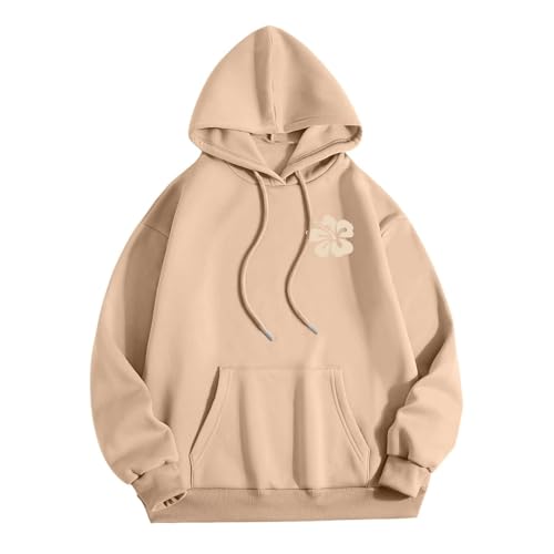 RMBLYfeiye Damen Pullover Oversize Hoodie Damen Pullover Schwarz Damen Pink Palm Puff Hoodie Hoodie Mit Aufdruck Kapuzenpullover Hip Hop Hoodie Kuschel Hoodie Damen Hoodie Oversize (Khaki, XL) von RMBLYfeiye