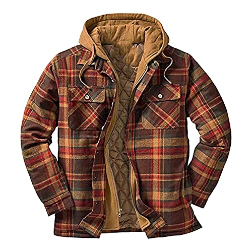 RMBLYfeiye Herren Karohemd Winter Thermohemd Kapuzenhemd Herbst Hemdjacke Dünner Gesteppte Gefütterte Leichte Freizeitjacke Schützendem Holzfällerhemd Kariertes Arbeitshemd RMBLYfeiye Herren Karohemd Winter Thermohemd Kapuzenhemd Herbst Hemdjacke Dünner Gesteppte Gefütterte Leichte Freizeitjacke Schützendem Holzfällerhemd Kariertes Arbeitshemd von RMBLYfeiye