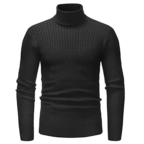 RMBLYfeiye Herren Strickpullover Winter Rollkragenpullover Feinstrick Pullover Slim fit Freizeit Warme Basic Männer Rollkragen Pulli Einfarbig Sweater Langarmshirt für Männer von RMBLYfeiye