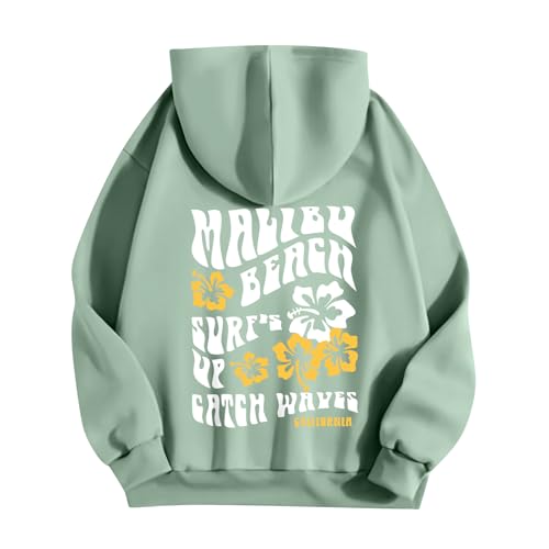 RMBLYfeiye Klamotten Damen Sweatshirt Jacke Damen Mit Kapuze Halloween Pullover Damen Hoodie Mit Aufdruck Kapuzenpulli Sweatshirt Mit Kapuze Y2K Hoodie Hoodie Damen Reißverschluss Minzgrün, XXL von RMBLYfeiye