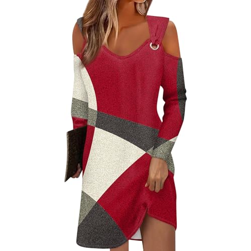 RMBLYfeiye Meine Bestellung Anzeigen Musselin Kleid Damen Sommerkleid Damen Elegant Rotes Kleid Damen Rückenfrei Blumen Bedruckt Strandkleid V-Ausschnitt Langarm Blusenkleid Sweatkleid Damen (Rot, L) RMBLYfeiye Meine Bestellung Anzeigen Musselin Kleid Damen Sommerkleid Damen Elegant Rotes Kleid Damen Rückenfrei Blumen Bedruckt Strandkleid V-Ausschnitt Langarm Blusenkleid Sweatkleid Damen (Rot, L) von RMBLYfeiye