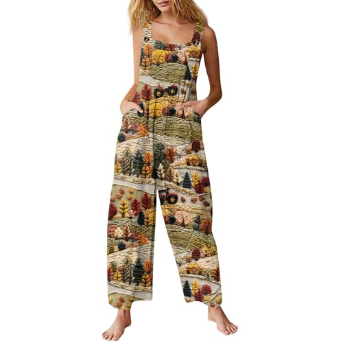 RMBLYfeiye Meine Bestellungen Onesie Damen Damen Kleid Sommer Hosenanzug Damen Sommer Damen Jumpsuit Sommer Kittelschürze Damen Schürze Halloween Kostüm Damen (Khaki, S) von RMBLYfeiye