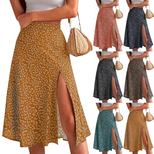 RMBLYfeiye Meine bestellungen Rock Damen Sommer Lang Rock Vintage Blumenmuster Rock Boho Rock Blümchen Rock Mit Schlitz A-Linien Rock Blumenrock Geblümt Rock Mit Hoher Taille RMBLYfeiye Meine bestellungen Rock Damen Sommer Lang Rock Vintage Blumenmuster Rock Boho Rock Blümchen Rock Mit Schlitz A-Linien Rock Blumenrock Geblümt Rock Mit Hoher Taille von RMBLYfeiye