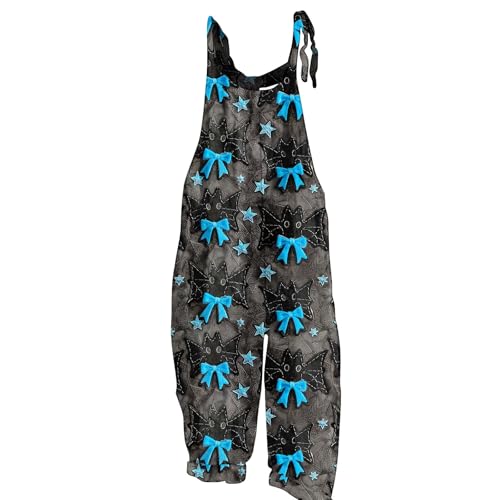 RMBLYfeiye Outlet Angebote Anzug Damen Damen Anzug Jumpsuit Damen Lang Jumpsuit Damen Große Größen Latzhose Damen Jeans Halloween Kostüm Damen (Blau, XXL) von RMBLYfeiye