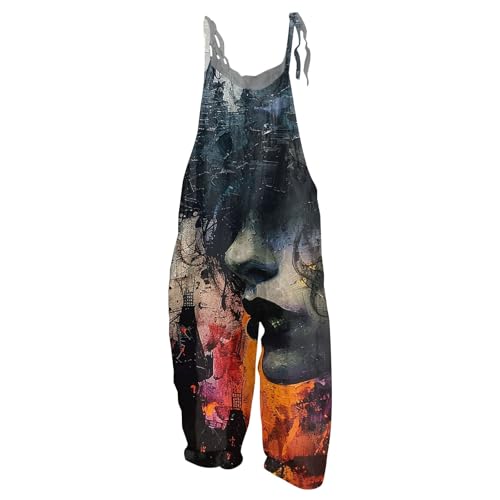 RMBLYfeiye Outlet Angebote Sportanzug Damen Onesie Damen Sommerlicher Hosenanzug Latzkleid Damen Strohhut Damen Sommerhose Damen Latzhose Halloween Kostüm Damen (Dunkelgrau, 4XL) von RMBLYfeiye