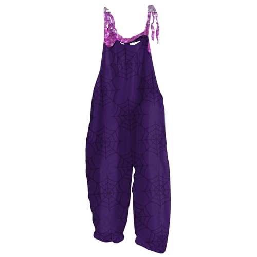 RMBLYfeiye Restposten Palette Sportanzug Damen Relaxo Kostüm Jumpsuit Damen Schwarz Jumpsuit Damen Große Größen Latzhose Damen Jeans Halloween Kostüm Damen (Dark Purple, S) von RMBLYfeiye