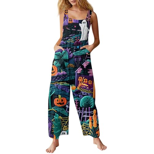 RMBLYfeiye Retourenkauf Hosen Damen Sommer Damen Hose Hosenanzug Damen Festlich Hochzeit Overall Damen Wickelhose Damen Latzhosen Für Damen Halloween Kostüm Damen (Dunkelblau, 4XL) von RMBLYfeiye