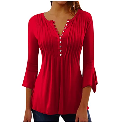 RMBLYfeiye Shirt Damen 3/4 Arm V-Ausschnitt a Linien Ausgefallene Bluse Plissee Trompetenärmel Dreiviertelarm Shirt Blumen Bedruckt Sommer Bluse Blusenshirt Festliche Oberteile Tunika Bluse Longshirt RMBLYfeiye Shirt Damen 3/4 Arm V-Ausschnitt a Linien Ausgefallene Bluse Plissee Trompetenärmel Dreiviertelarm Shirt Blumen Bedruckt Sommer Bluse Blusenshirt Festliche Oberteile Tunika Bluse Longshirt von RMBLYfeiye
