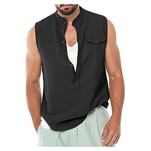 RMBLYfeiye T-Shirts Für Herren Cowboy Hemd Herren T-Shirt Herren V-Ausschnitt Einfarbiges Baumwoll Leinen Tank Top Hawaiihemd Mit Brusttasche Lose Sommerhemd Atmungsaktiv Leinenhemd T-Shirt Weiß RMBLYfeiye T-Shirts Für Herren Cowboy Hemd Herren T-Shirt Herren V-Ausschnitt Einfarbiges Baumwoll Leinen Tank Top Hawaiihemd Mit Brusttasche Lose Sommerhemd Atmungsaktiv Leinenhemd T-Shirt Weiß von RMBLYfeiye