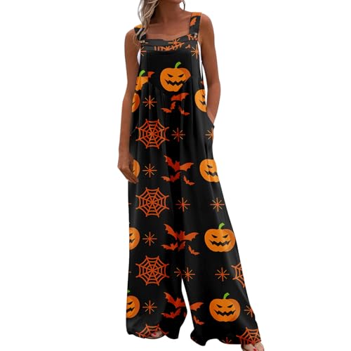 RMBLYfeiye Warehouse Deal Sportanzug Damen Anzug Damen Elegant 2 Teiler Damen Overall Sommer Jumpsuits Für Damen Latzhose Damen Sommer Overall Damen Sommer Halloween Kostüm Damen (Orange, XXL) von RMBLYfeiye