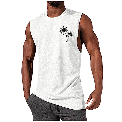 T-Shirts Herren Weißes Hemd Herren Kurzarm T Shirt Rundhals Palm Druck Funktionsshirt Ärmellos Bodybuilding Tank Top Regular Fit Muskelshirts Fitness Trägershirt Basic Gym Top Sport Herren (Weiß, 4Xl) T-Shirts Herren Weißes Hemd Herren Kurzarm T Shirt Rundhals Palm Druck Funktionsshirt Ärmellos Bodybuilding Tank Top Regular Fit Muskelshirts Fitness Trägershirt Basic Gym Top Sport Herren (Weiß, 4Xl) von RMBLYfeiye