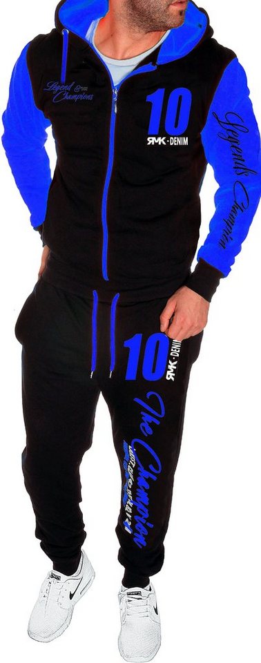 RMK Jogginganzug Herren Trainingsanzug Sportanzug Fitness Jogger Fußball, bestehend aus Hose und Jacke, mit Kapuze RMK Jogginganzug Herren Trainingsanzug Sportanzug Fitness Jogger Fußball, bestehend aus Hose und Jacke, mit Kapuze von RMK