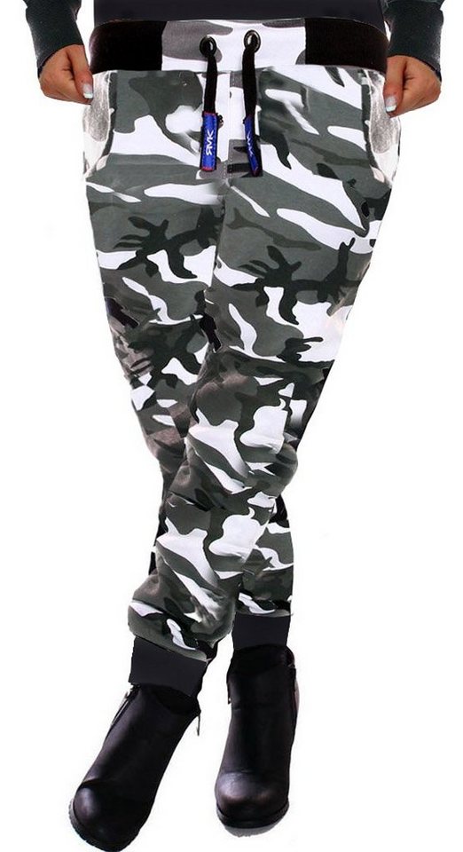RMK Jogginghose Damen Trainingshose Fitnesshose Sporthose Camouflage Sweatpants elastischer Bund von RMK
