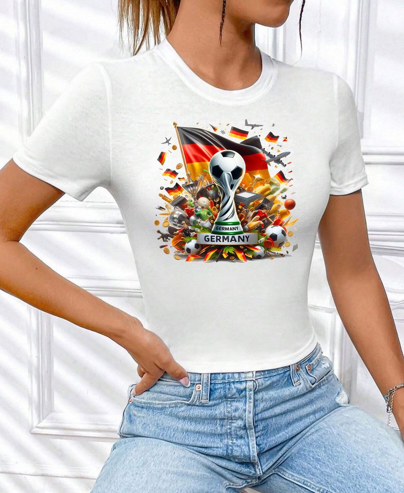 RMK T-Shirt Damen Shirt Top Trikot Fan Fußball Deutschland Germany EM WM 2024 aus Baumwolle von RMK