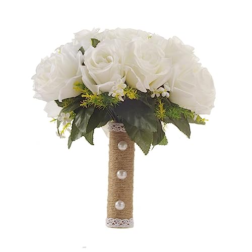 RNNYWDRQ Braut Brautjungfer Hochzeit Bouquet handgemachte künstliche Blume Rose Seide Blumen für Dekor von RNNYWDRQ