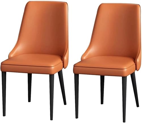 RNNYWDRQ Chairs Furniture Esszimmerstuhl aus Napa-Leder, Küchenstühle 2er-Set, Moderner nordischer Beistellstuhl, Freizeitstuhl mit hochdichtem Schaumstoffkissen, Esszimmerstuhl von RNNYWDRQ