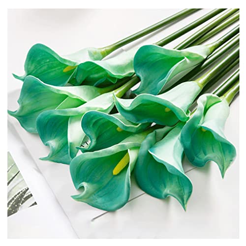 RNNYWDRQ Künstliche Blumen zur Dekoration, künstliche Calla-Lilie, 10 Stiele, Brautsträuße, künstliche Latexblumen, fühlen Sich echt an, künstliche Blumen, Hochzeit, Braut von RNNYWDRQ