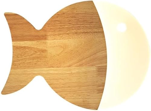 RNNYWDRQ LED Moderne Holz Wandleuchte Weißes Licht Wandleuchte in Fischform Mittelalter Wandleuchte Kinderzimmer Wandlampe Wohnkultur für Schlafzimmer Nachttischlampe Wohnzimmer von RNNYWDRQ