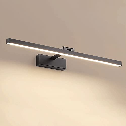 RNNYWDRQ Spiegelleuchte, kreatives lineares Spiegel-Frontlicht, um 180° verstellbare Wandleuchten, Moderne LED-Dekorbeleuchtung, statische Lichter, Schwarze Wandlampen aus Eisenmetall für Badezimmer, von RNNYWDRQ