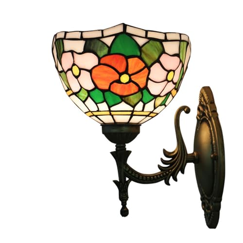 RNNYWDRQ Tiffany Glasmalerei Wand Lampe Vintage Mittelmeer Barock Wand Leuchte Schlafzimmer Dekor Bad Spiegel Licht Wohnzimmer Lichter von RNNYWDRQ