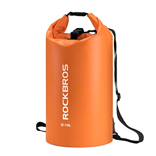 ROCKBROS Dry Bag Wasserdicht Packsack 2L 5L 10L 20L 30L 40L für Wassersport, Strand, Schwimmen Boot Kajak Rafting Segeln Outdoor, Orange, 2L von ROCKBROS