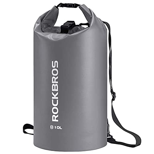 ROCKBROS Dry Bag Wasserdicht Packsack für Wassersport, Strand, Schwimmen Boot Kajak Rafting Segeln Outdoor, Grau, 30L von ROCKBROS